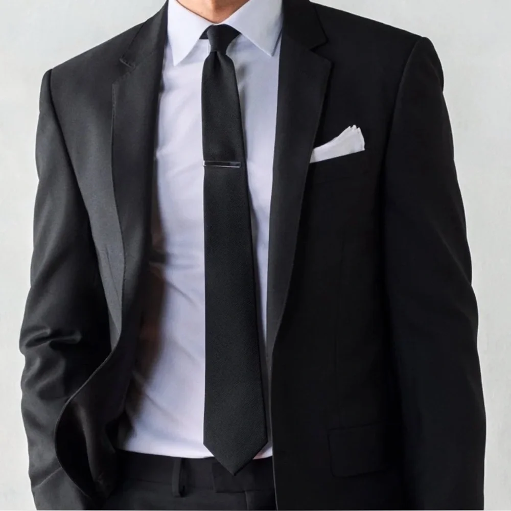 EUC The BLK TUX Black 100% Silk Men’s Necktie‎ Accessory